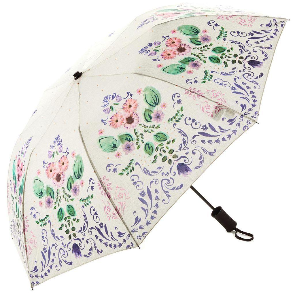 Patina Vie Purple and Green Floral Umbrella - Patina Vie