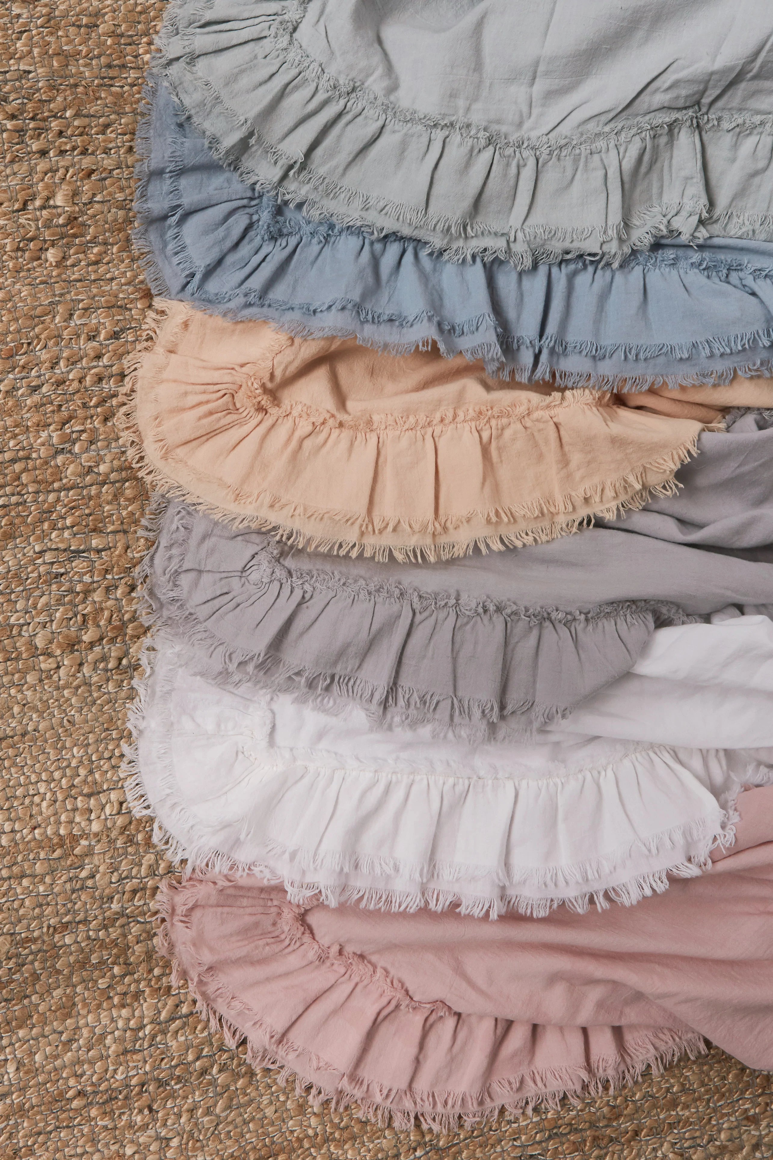 Patina Vie Frayed Edge 3 Piece Comforter Set - French Blush