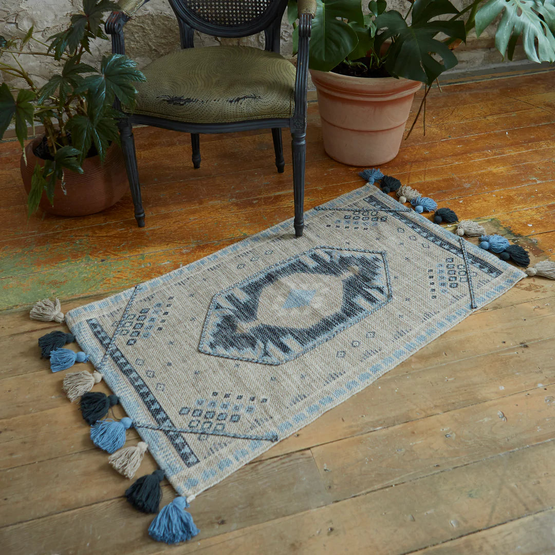 Indigo Kilim Printed Rug – Patina Vie